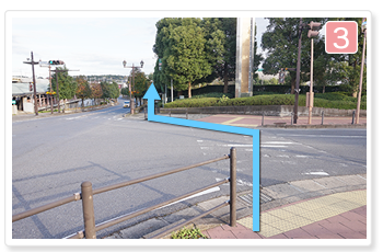 「成田市役所入口」の交差点を渡り国道51号まで下ります。